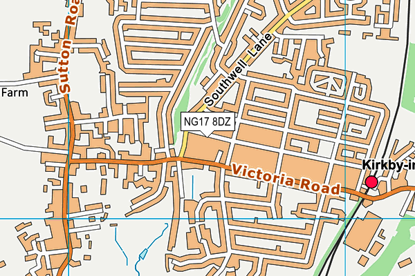 NG17 8DZ map - OS VectorMap District (Ordnance Survey)