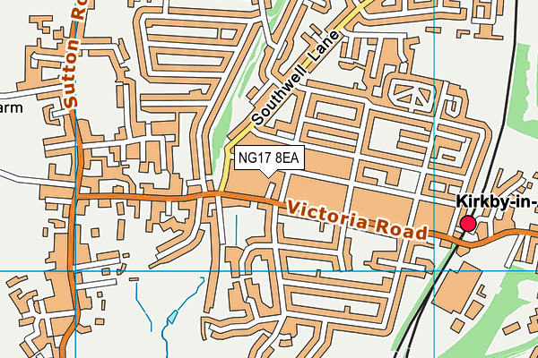 NG17 8EA map - OS VectorMap District (Ordnance Survey)