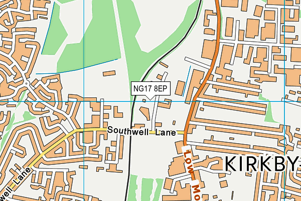 NG17 8EP map - OS VectorMap District (Ordnance Survey)