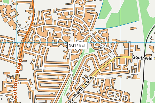 NG17 8ET map - OS VectorMap District (Ordnance Survey)