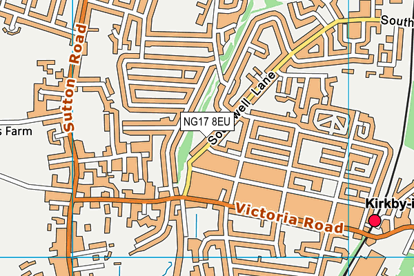 NG17 8EU map - OS VectorMap District (Ordnance Survey)