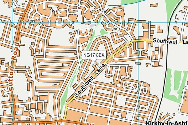 NG17 8EX map - OS VectorMap District (Ordnance Survey)