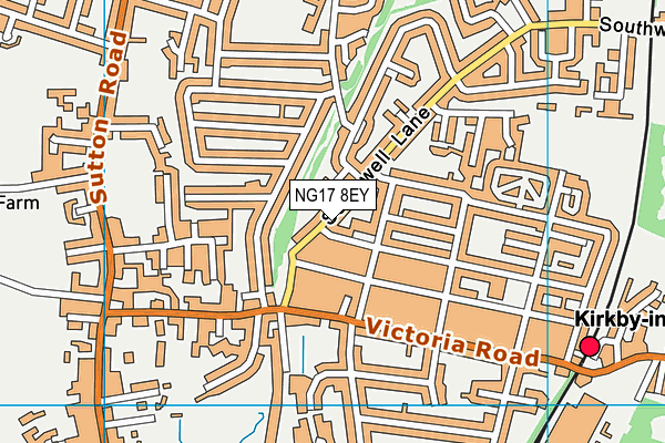NG17 8EY map - OS VectorMap District (Ordnance Survey)
