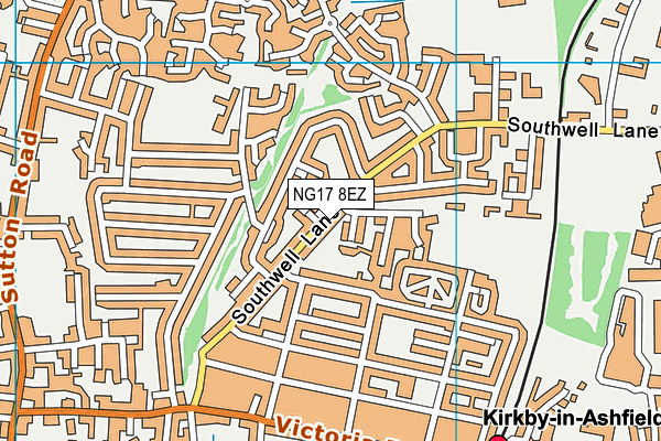 NG17 8EZ map - OS VectorMap District (Ordnance Survey)