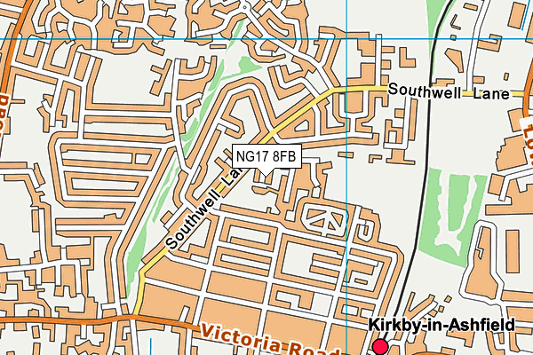 NG17 8FB map - OS VectorMap District (Ordnance Survey)