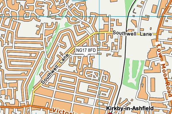 NG17 8FD map - OS VectorMap District (Ordnance Survey)