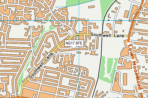 NG17 8FE map - OS VectorMap District (Ordnance Survey)