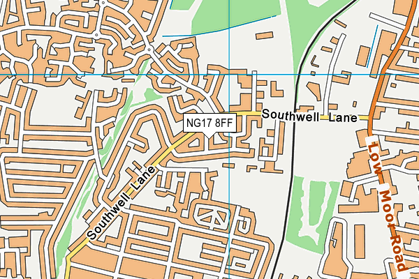 NG17 8FF map - OS VectorMap District (Ordnance Survey)