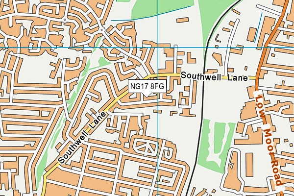 NG17 8FG map - OS VectorMap District (Ordnance Survey)