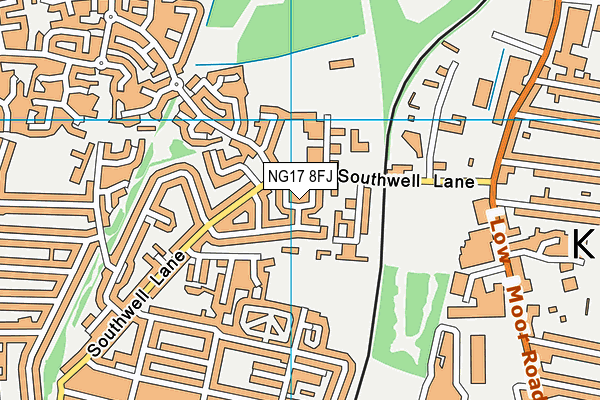 NG17 8FJ map - OS VectorMap District (Ordnance Survey)