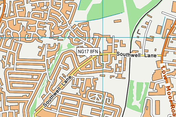 NG17 8FN map - OS VectorMap District (Ordnance Survey)