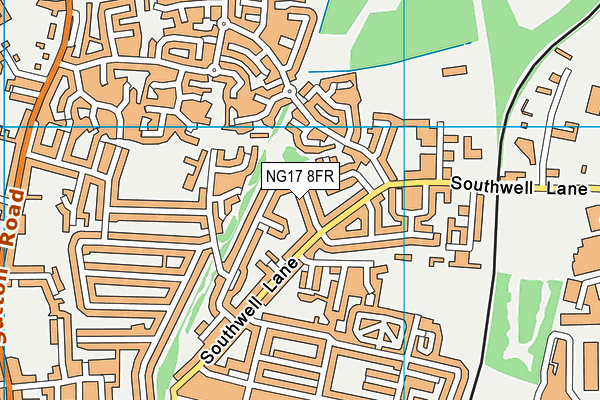 NG17 8FR map - OS VectorMap District (Ordnance Survey)