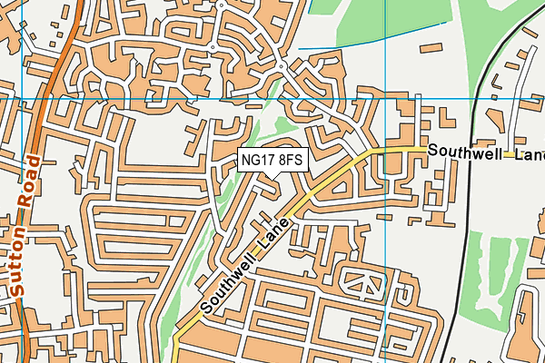 NG17 8FS map - OS VectorMap District (Ordnance Survey)