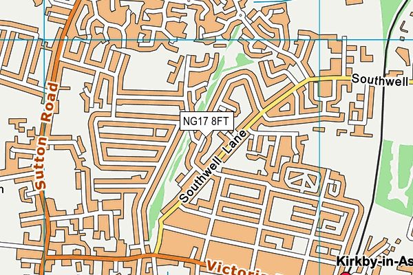 NG17 8FT map - OS VectorMap District (Ordnance Survey)