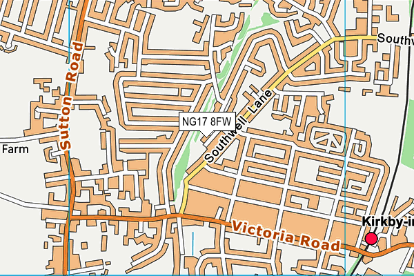 NG17 8FW map - OS VectorMap District (Ordnance Survey)