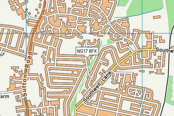 NG17 8FX map - OS VectorMap District (Ordnance Survey)
