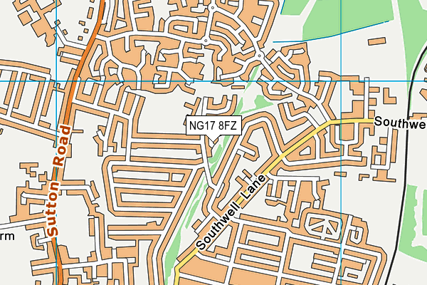 NG17 8FZ map - OS VectorMap District (Ordnance Survey)