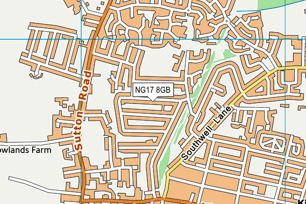 NG17 8GB map - OS VectorMap District (Ordnance Survey)