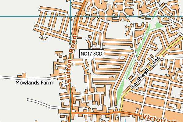 NG17 8GD map - OS VectorMap District (Ordnance Survey)