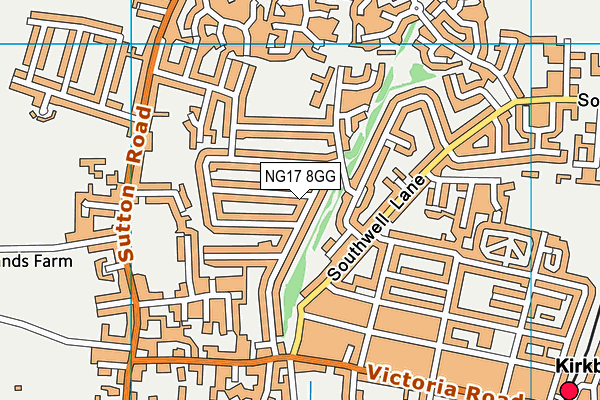 NG17 8GG map - OS VectorMap District (Ordnance Survey)