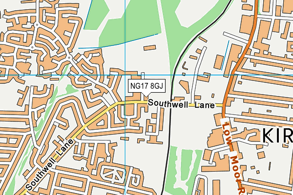 NG17 8GJ map - OS VectorMap District (Ordnance Survey)