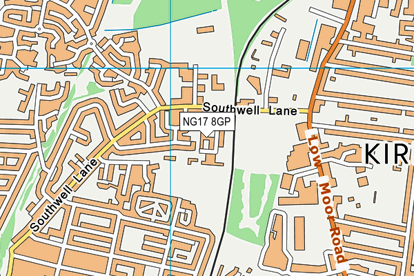 NG17 8GP map - OS VectorMap District (Ordnance Survey)