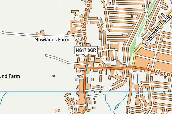 NG17 8GR map - OS VectorMap District (Ordnance Survey)