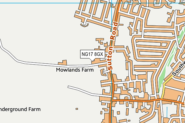 NG17 8GX map - OS VectorMap District (Ordnance Survey)
