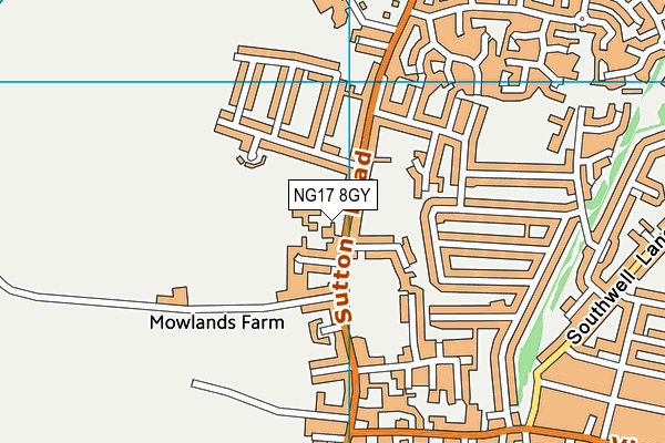 NG17 8GY map - OS VectorMap District (Ordnance Survey)