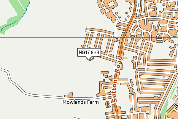 NG17 8HB map - OS VectorMap District (Ordnance Survey)