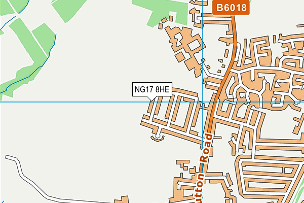 NG17 8HE map - OS VectorMap District (Ordnance Survey)