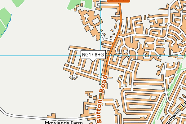 NG17 8HG map - OS VectorMap District (Ordnance Survey)