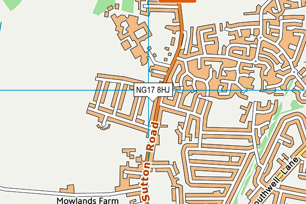 NG17 8HJ map - OS VectorMap District (Ordnance Survey)