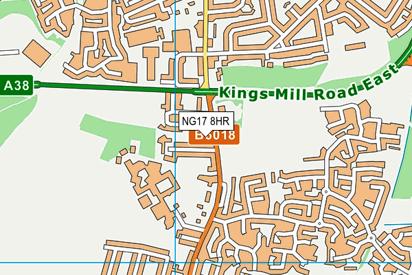 NG17 8HR map - OS VectorMap District (Ordnance Survey)