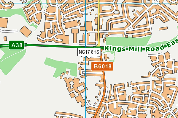 NG17 8HS map - OS VectorMap District (Ordnance Survey)