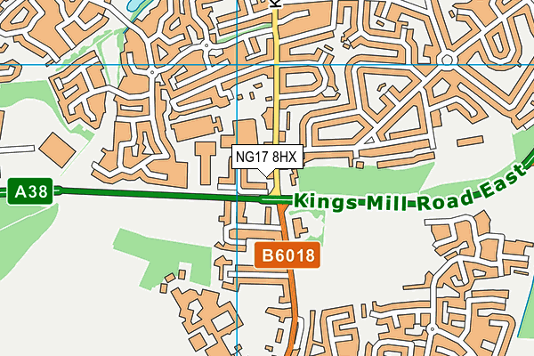 NG17 8HX map - OS VectorMap District (Ordnance Survey)