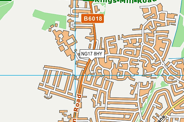 NG17 8HY map - OS VectorMap District (Ordnance Survey)