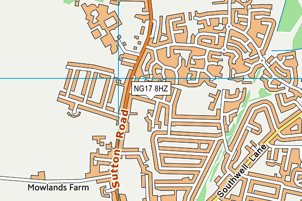 NG17 8HZ map - OS VectorMap District (Ordnance Survey)