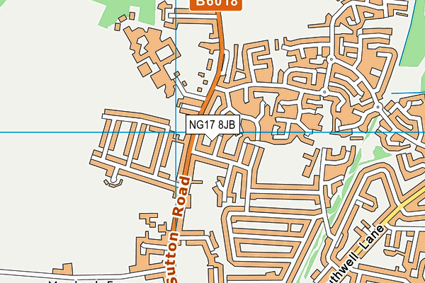 NG17 8JB map - OS VectorMap District (Ordnance Survey)