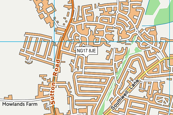 NG17 8JE map - OS VectorMap District (Ordnance Survey)