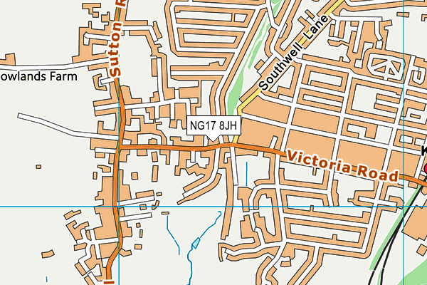 NG17 8JH map - OS VectorMap District (Ordnance Survey)