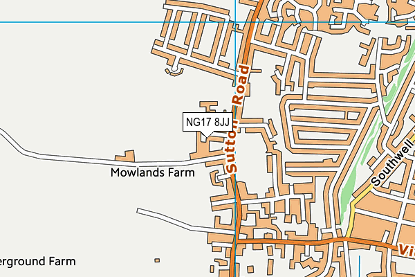 NG17 8JJ map - OS VectorMap District (Ordnance Survey)