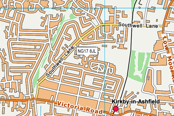 NG17 8JL map - OS VectorMap District (Ordnance Survey)