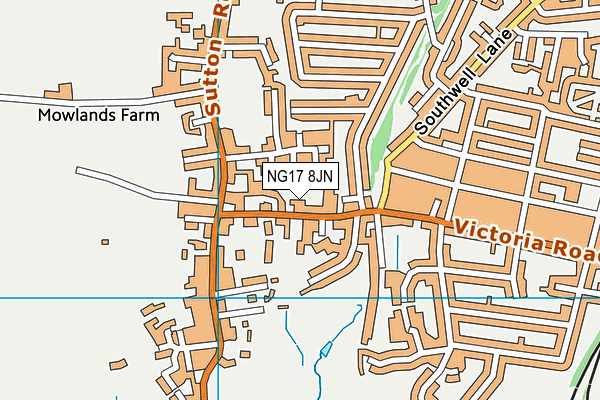 NG17 8JN map - OS VectorMap District (Ordnance Survey)