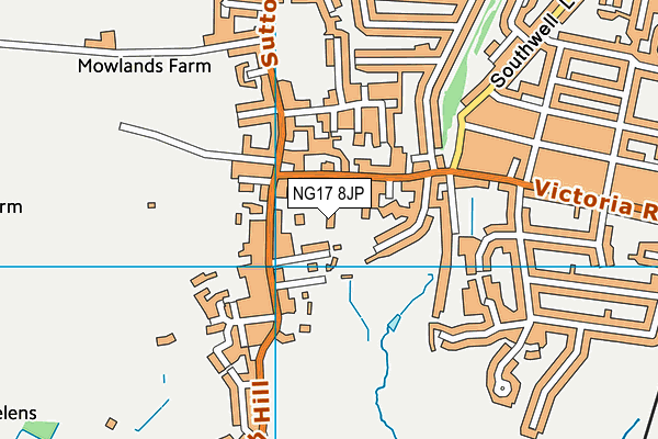 NG17 8JP map - OS VectorMap District (Ordnance Survey)