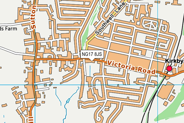 NG17 8JS map - OS VectorMap District (Ordnance Survey)