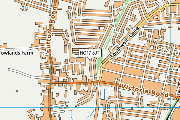 NG17 8JT map - OS VectorMap District (Ordnance Survey)