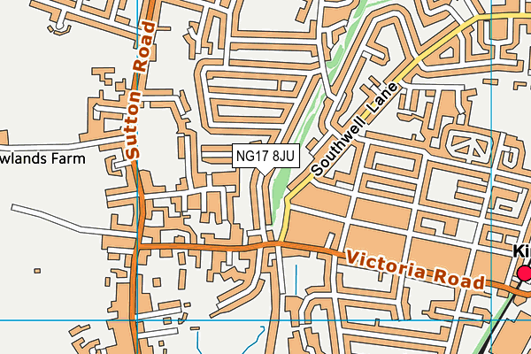 NG17 8JU map - OS VectorMap District (Ordnance Survey)