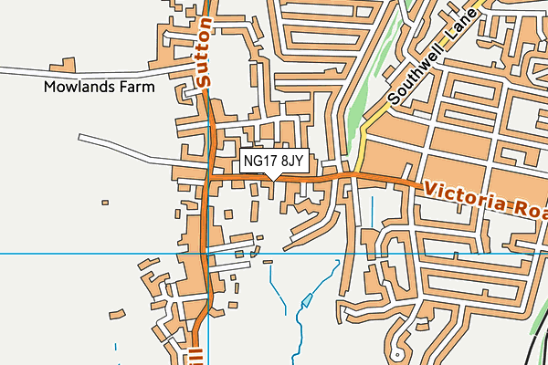 Orchard Primary & Nursery School map (NG17 8JY) - OS VectorMap District (Ordnance Survey)