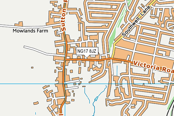 NG17 8JZ map - OS VectorMap District (Ordnance Survey)